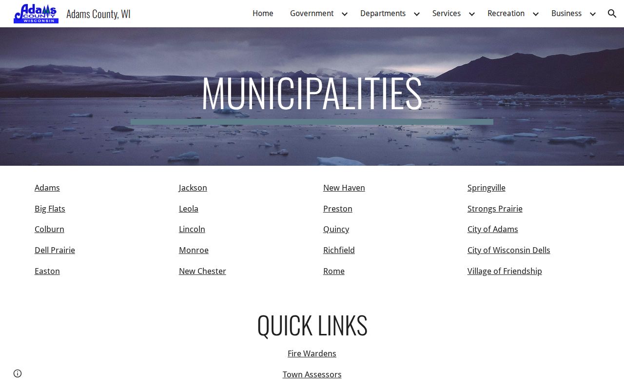 Adams County court docket municipality source
